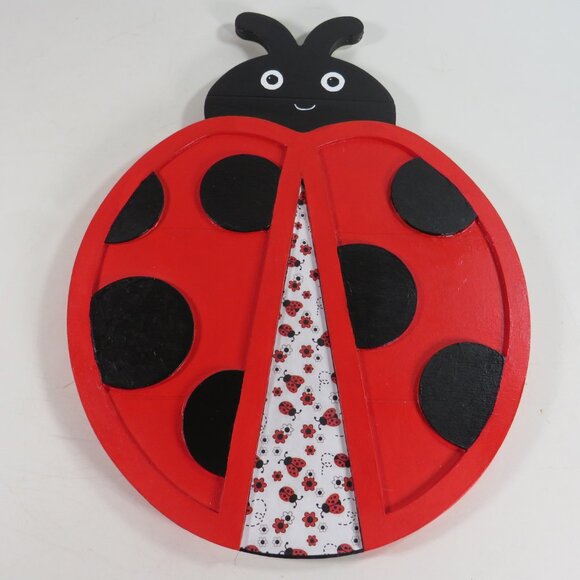 Ladybug 1/4" thick wood wall decor dimensional 13" tall - Picture 1 of 8